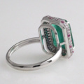 1123636-4 Ring 14K White Gold with Emerald and Diamonds