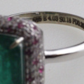 1123636-5 Ring 14K White Gold with Emerald and Diamonds