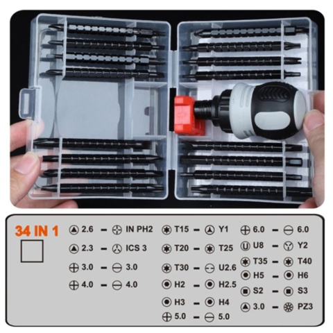 1123971-7 4 pc 34-in-1 screwdriver kit - Shipping included