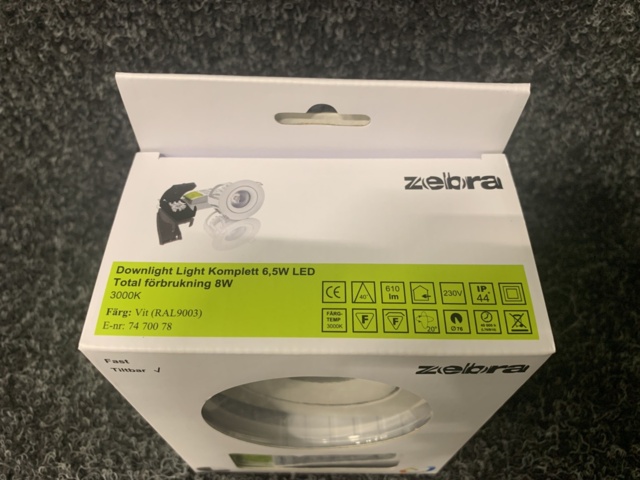 1123599-4 6 pc Downlight Light Complete 6.5W LED, Zebra