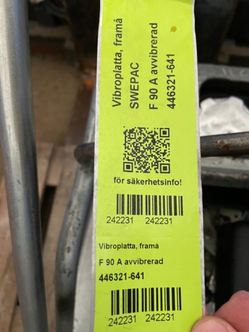 1116127-3 Padda/Vibroplatta - Swepac – F 90A