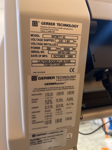 1116931-7 Plotter Gerber Infinity 45 -2009