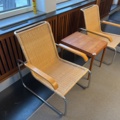 963643-10 Rattan armchairs x2 Thonet S35 Marcel Breuer, incl. side table