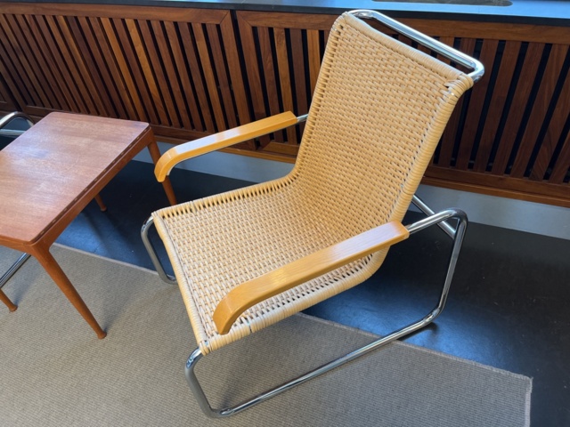 963643-9 Rattan armchairs x2 Thonet S35 Marcel Breuer, incl. side table