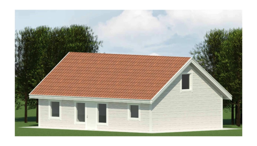 1125970-1 Frame for a one and a half storey house of approximately 155 square meters