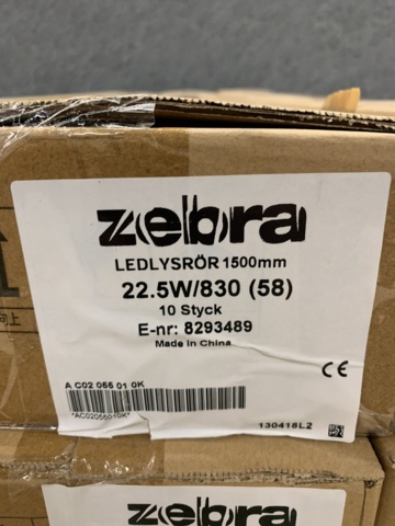 1125376-4 200 pcs LED fluorescent tubes T8 22.5W/830 (58W) 1500 mm, Zebra