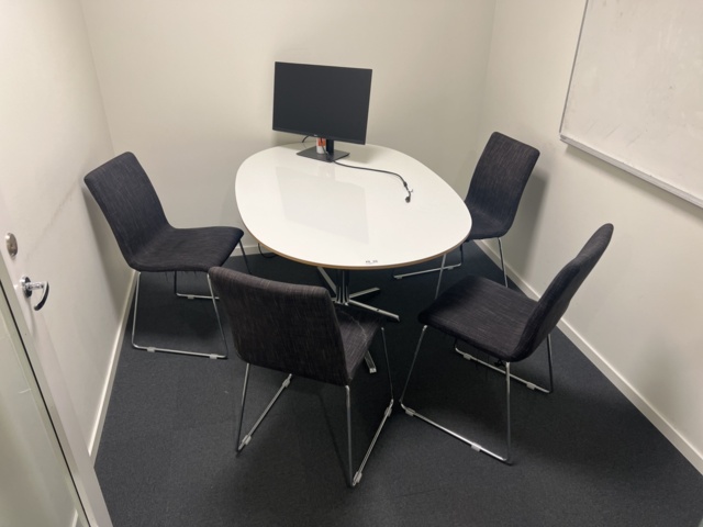 1116829-1 Office furniture - Table, 4 chairs, Whiteboard & Computer screen