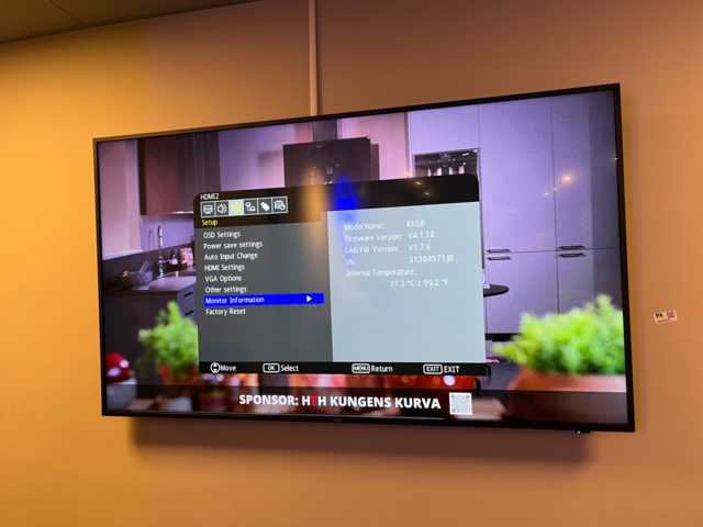 1066973-3 Monitor 65" NEC E658 with wall mount