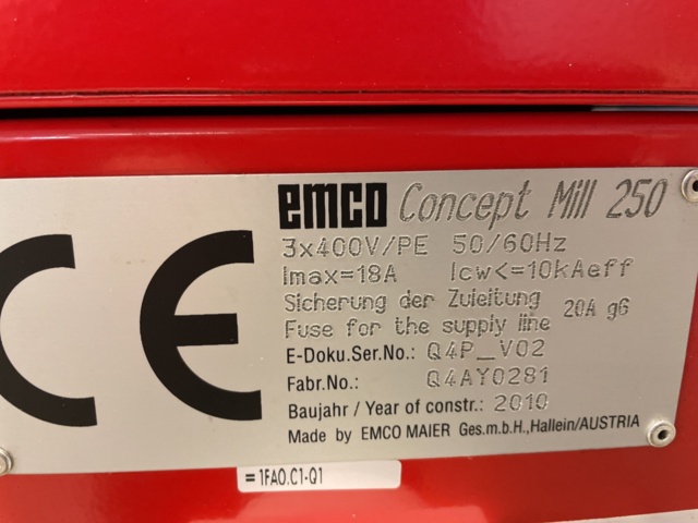 998959-25 Flerop EMCO CONCEPT MILL 250-10000