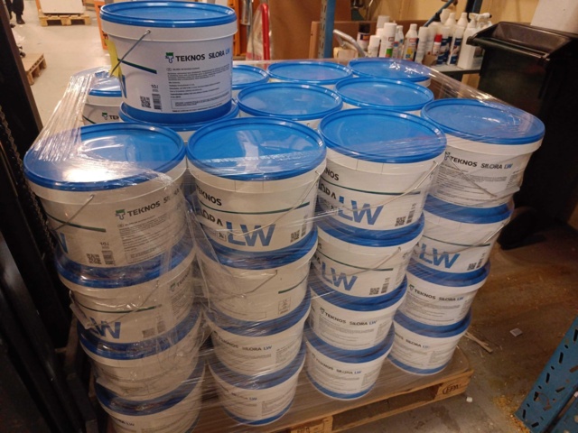 1000208-1 Lot of Teknos SILORA LW wet room putty - 450 Liter