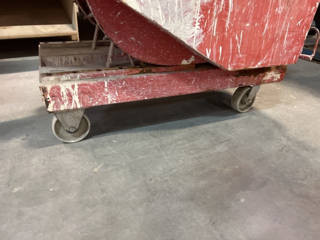 1117394-1 Waste container on wheels with fork holes - Red