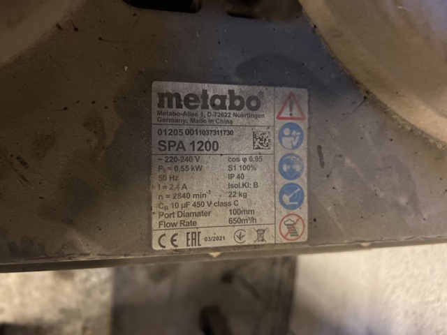 1117409-3 Chip extractor Metabo SPA 1200