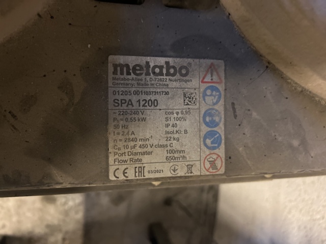 1117409-4 Chip extractor Metabo SPA 1200