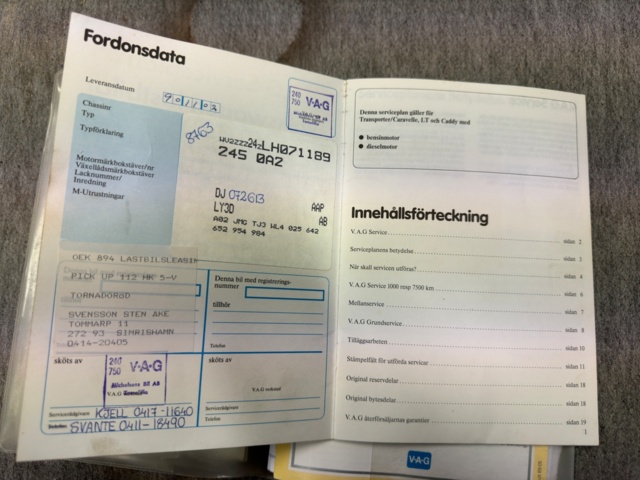 1132502-13 Volkswagen Transporter Chassis Cab 2600 2.1 - 1990