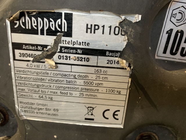 1065336-3 Soil vibrator Scheppach HP1100 - 2014