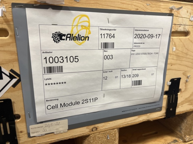 1116892-16 Battery cell modules for vehicle batteries