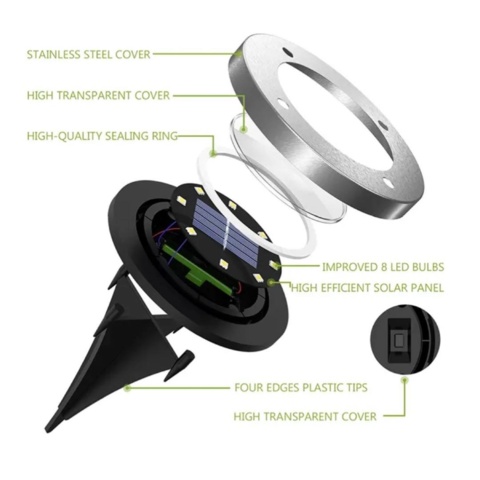 1138906-3 6 st Solcellsdriven Markbelysning