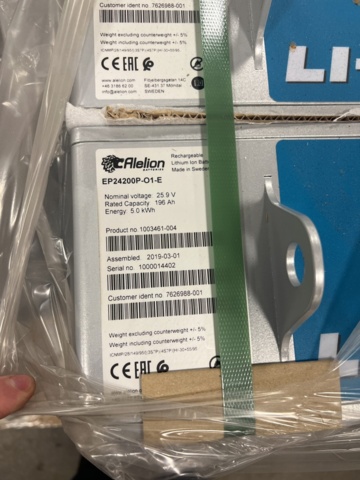 1053034-4 Truck batteries Alelion 8pcs 25.9V/196Ah/5.0kWh