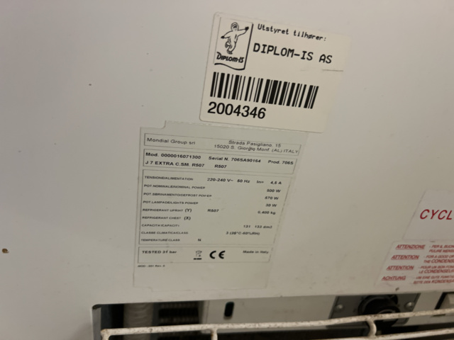 1117611-7 Glass Counter 133 dm3 - Mondial Group SRL