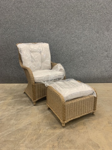 1141953-1 Armchair & footstool Cello Varberg, Beige