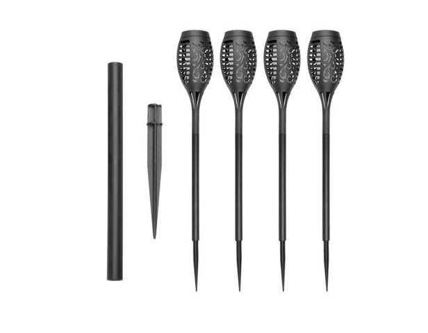 1142935-1 12 pcs Solar powered torches - flaming