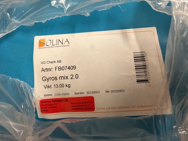 1117629-3 Condiments 3 pallets - Chicken, Kebab, Gyros Kebab