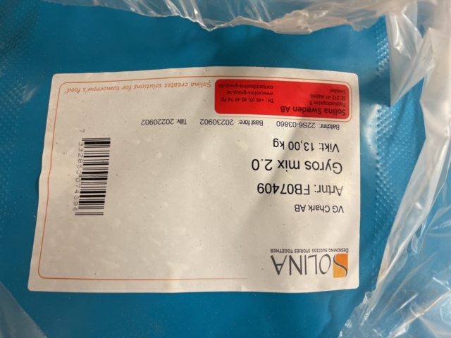 1117629-5 Condiments 3 pallets - Chicken, Kebab, Gyros Kebab