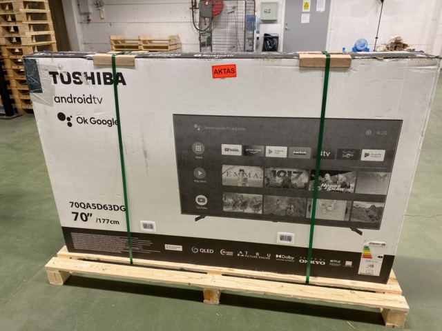 1124477-5 70" 4K UHD QLED Android™ Smart-TV med inbyggd Chromecast Toshiba 70QA5D63DG