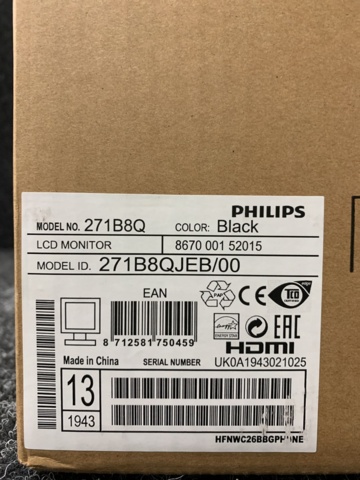 1145867-9 27" LCD screen Philips 271B8QJEB/00