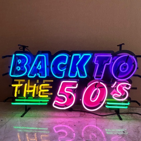 1146078-1 New neon sign Back To The 50s 82x40 cm