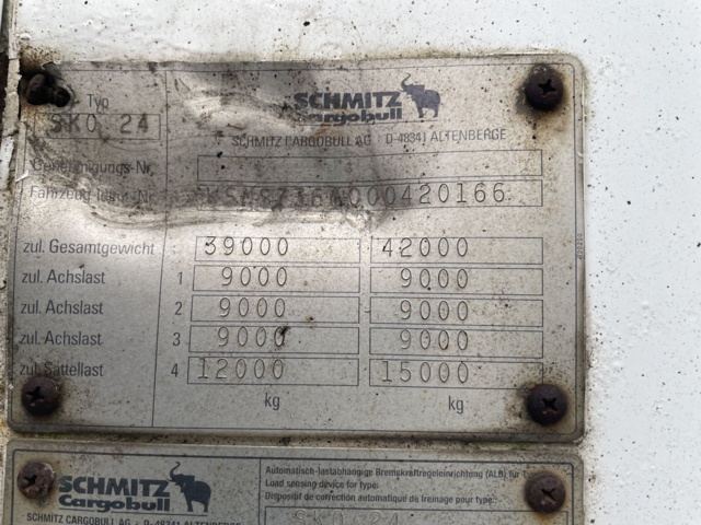 1110356-51 SCHMITZ SKO24/L1 3.5 Trailer with opening bar side