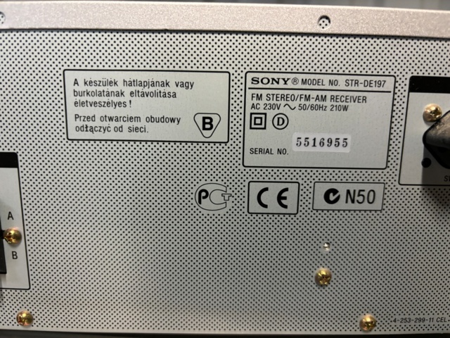 899257-5 Sony STR-DE 197 receiver 2x100W