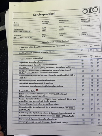 1127191-70 Audi Q7 3.0 TDI V6 Ultra Quattro TipTronic -18 7-seater "Updated info"