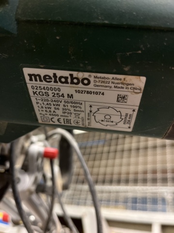 1078602-4 Metabo KGS 254 M Cut & Miter Saw incl. rolling stand KSU 251