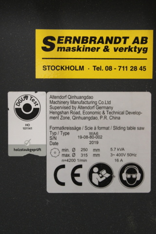 1148040-5 Alignment saw Altendorf WA6