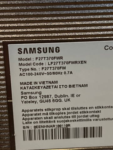 1148560-5 2 computer monitors 27" Samsung F27T370FWR