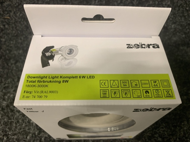 1149548-4 6 Downlight Light 6W complete LED, Zebra