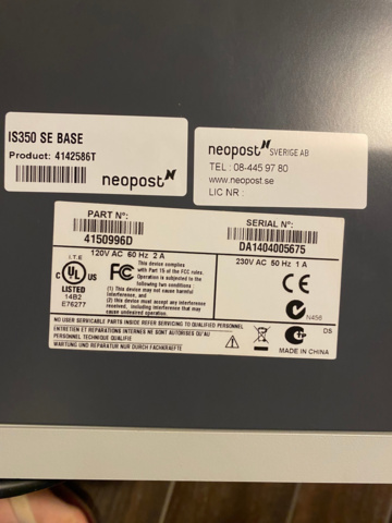 1064913-2 Franking machine, Neopost IS350