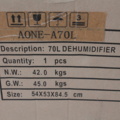 1142045-2 Condensation dehumidifier A-ONE 70l