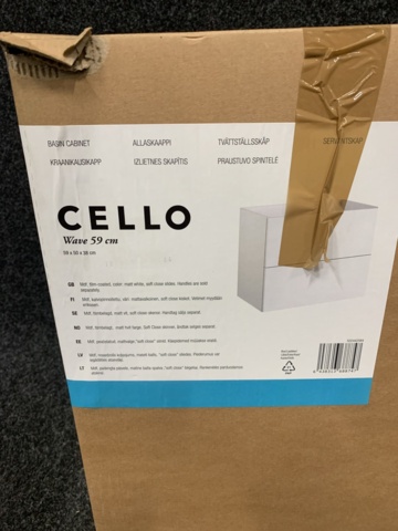 1149680-3 Tvättställsskåp Cello Wave vit 59cm