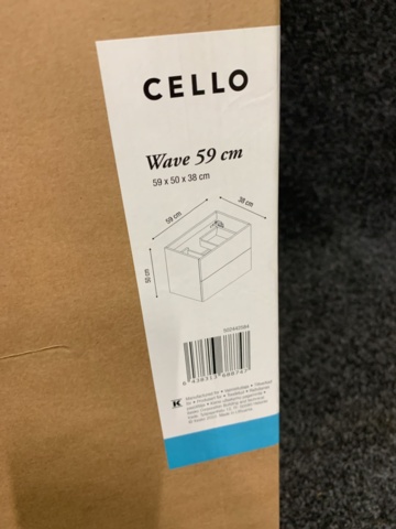 1149680-4 Tvättställsskåp Cello Wave vit 59cm