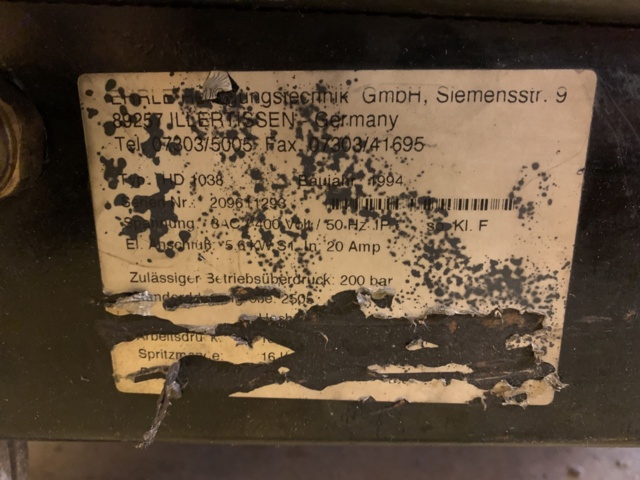 1065592-7 Hetvattentvätt Ehrle HD 1038