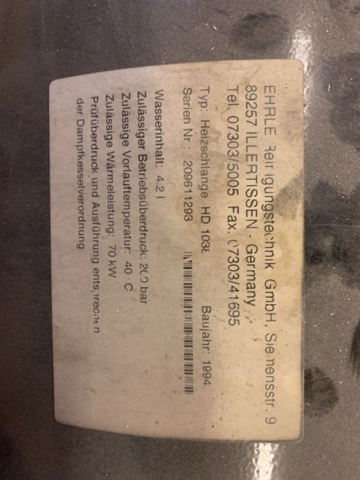 1065592-9 Hetvattentvätt Ehrle HD 1038