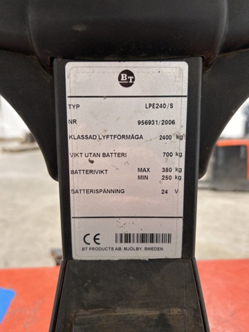 1143910-6 BT truck LPE240/S Including charger