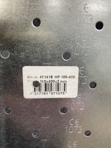 1154488-2 25 st hålplattor Essve 100x400x2,0 mm