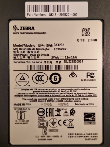 1154009-2 Label printer 2 Zebra GK420d