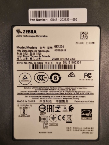 1154012-2 Label printer 2 Zebra GK420d