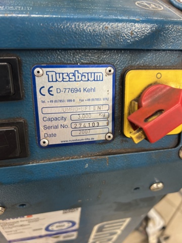 1117017-7 Scissor lift Nussbaum Jumbo-Lift II NT - 3Ton - 2007