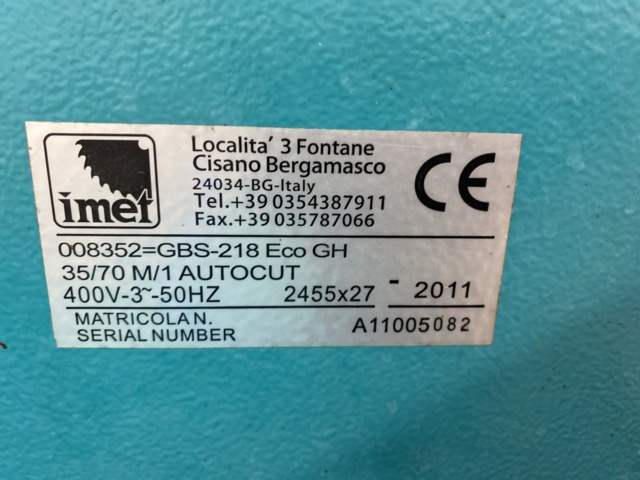 1112111-7 Band saw IMET GBS 218 Eco Autocut