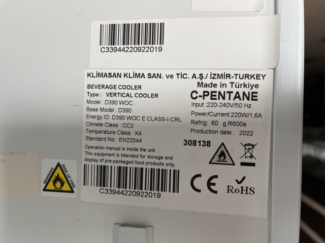 1067351-4 Beverage cooler Klimasan pepsi Max